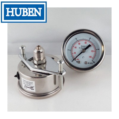 Stainless steel pressure gauge 10 Bar dn 50mm u-clamp