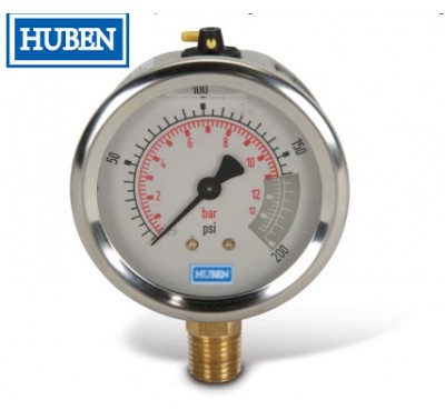 4" Hydraulic Pressure Gauge 1/2 Thread 0-230PSI Bottom Mount