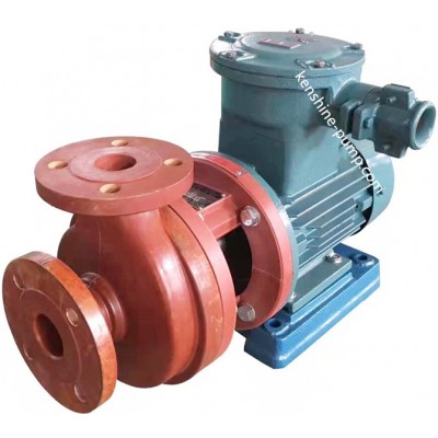 Horizontal fiberglass centrifugal acid transfer pump
