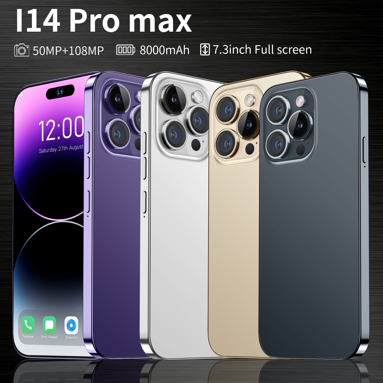 2023 phone i14 Pro MAX 7.3 "large screen true 4G 13 megapixel (2+16G) Android 8.1