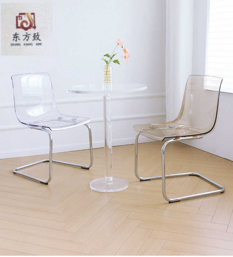Minimalist PVC dining chairs, transparent chairs, makeup chairs, modern minimalist dressing stools, minimalist home acrylic chairs, internet celebrity chair
