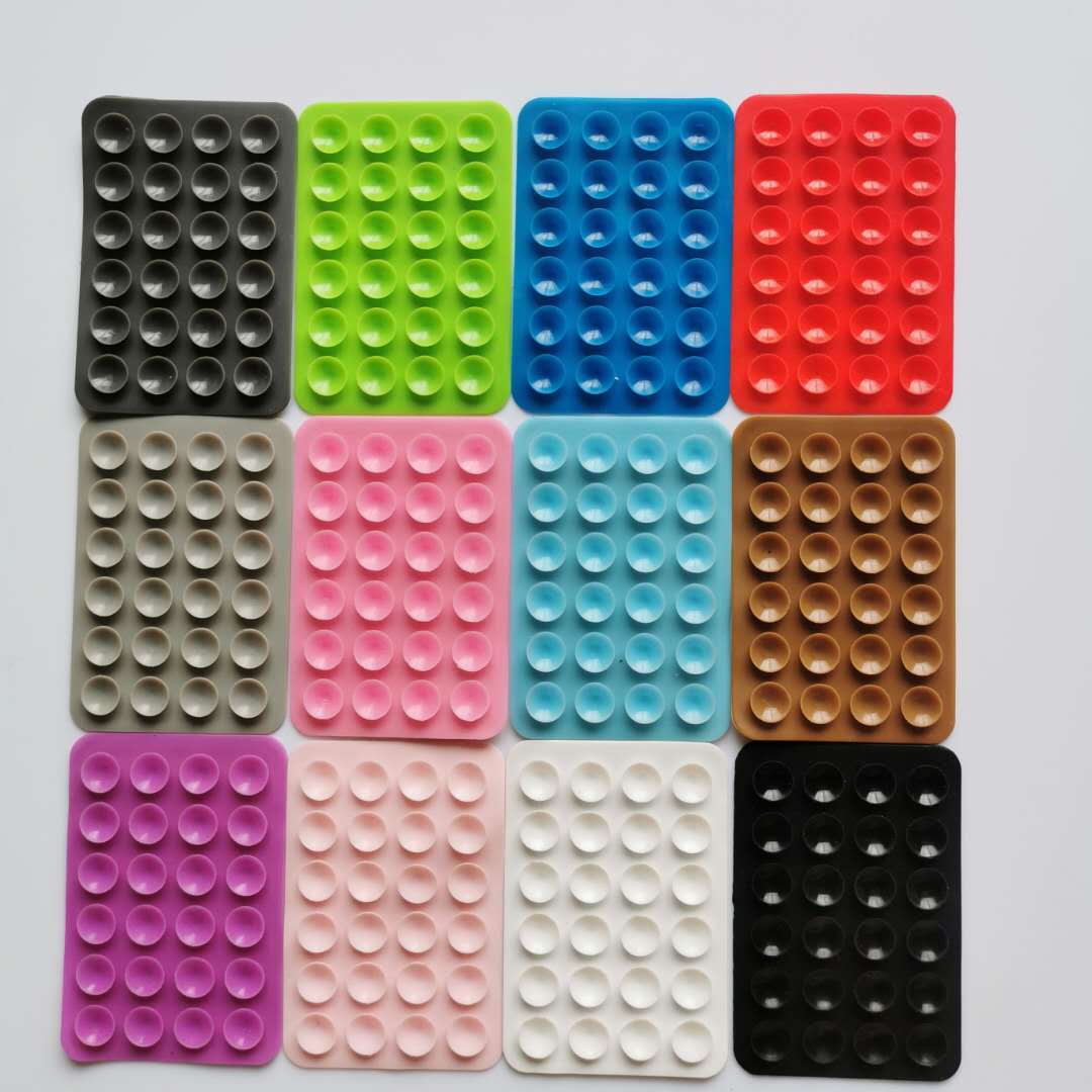 Manufacturer's direct sales square 24 particle silicone suction cups for mobile phone power supply silicone suction cups